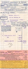 FACTURE  1936 INSTRUMENTS OENOLOGIQUES DUJARDIN SALLERON A PARIS - M. EMARD A