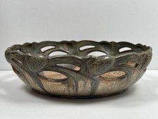 Ancienne Coupe / Corbeille Grès de Denbac Art Nouveau 1900 Décor Pomme de Pin