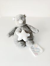 Peluche/Doudou Musical Nouky Ours Gris Clair Blanc Poudre D'étoiles 25cm Noukies