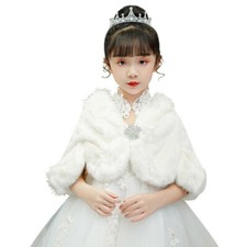 Enfants Fille Fausse Fourrure Bolero Manteau Cape Étole Mariage Honneur Cardigan