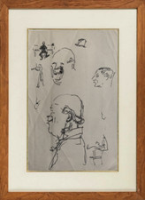 CHARLES KIFFER (1902-1992) CIRQUE PORTRAIT DU CELEBRE CLOWN GROCK 1960 (739)