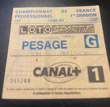 ancien ticket billet Football