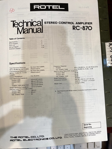 Rotel 870 rc870 amplifier - rc870,