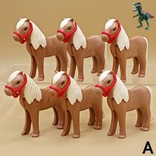 X6 Playmobil poneys brun