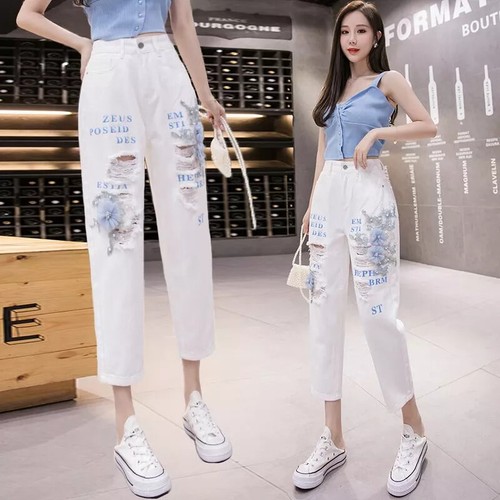Jeans blanc femme - en,