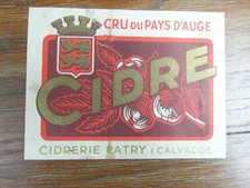 1 ETIQUETTE vintage CIDRE CRU