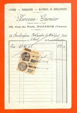 AUXERRE (89) PERCEAU-GARNIER / MATERIEL DE BOULANGERIE / FACTURE 1932