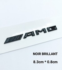 AMG logo Sticker 3D Emblème Autocollant Centrale Interieure Noir Brillant