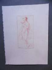 PEQUEGNOT Auguste Gravure Etching Femme Colombe Erotisme Chalcographie Louvre