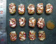 Perles Murano Collier Ancien Antique Aventurine Silver Foil Venetian Glass Bead