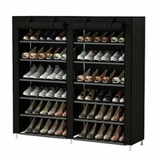 Armoire/Meuble Chaussures avec Housse en Toile étagère Chaussures avec Zip Noir