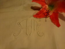 Beau drap coton-lin blanc mono A M 2m, 60x1, 80