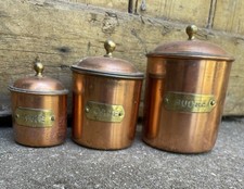 Serie de 3 pot Sets en cuivre  France ( Suce - Café - Thé ) Vintage Ancien