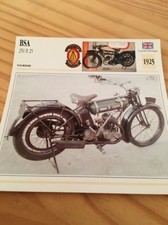 BSA 250 B25 1925 Carte moto