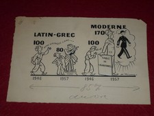 [DESSIN PRESSE BD] MARCEL THIERRY DESSIN ORIGINAL encre Littéraires Vs Matheux