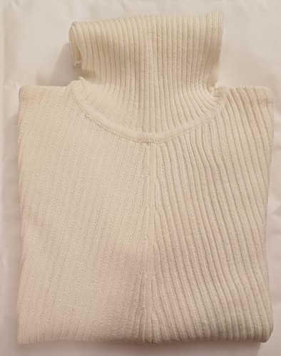 Pull col roulé blanc crème