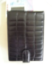 FILOFAX - Luxe* BALMORAL Flip PDA Holder + 4 CCards -NEUF/cuir façon CROCO +note