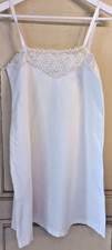 Chemise de nuit ancienne, fines bretelles, dentelle (12)