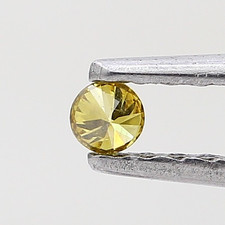 Diamant Naturel De 0,07 Ct, 2,5 Mm, Rond, Couleur Jaune, Taille Brillante