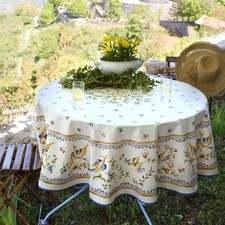 Nappe ronde coton enduit