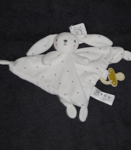 Doudou plat lapin - plat, blanc
