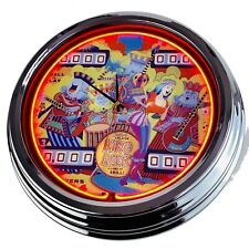 N-0551 Horloge Murale " Flipper Roi Jupe Gottlieb 1972 " Néon Cuisine Salon