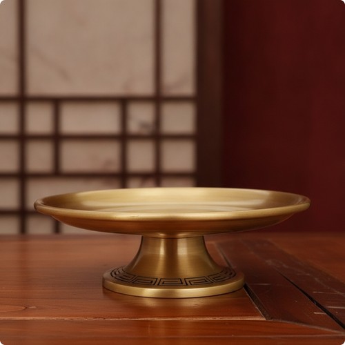 Plateau rond laiton motif - rond,