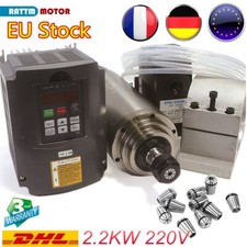 EU 2.2KW CNC Spindle Motor Inverter Kit Water Cooled ER20 220V+HY VFD+Pump+Clamp
