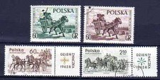 Chevaux Pologne 1965 (15) Yvert 1129+1130 et 1480+1481 oblitérés used