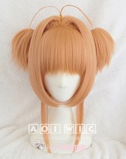 Card-captor Sakura Cosplay Perruque perruque courte tresse orange Tail Cartoo...