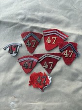 Pattes De Col Rouge 47 Eme Artillerie Insigne Tissus 14-18 Militaria Uniforme