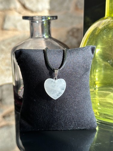 Collier coeur cristal roche - collier,