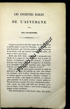 Histoire de l'éducation: Jaloustre: 1881. Les anciennes écoles de l’Auvergne