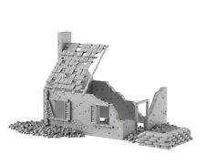STRONGPOINT RUINED HOUSE - 3D PRINT Wargame Terrain Bolt Action WWII01