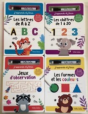 4 livres J'APPRENDS et J'ECRIS lettres chiffres formes jeux Petits génies