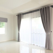 VEVOR Tringle à Rideau Double Barre Extensible 92-183 cm avec Embouts à Capuchon