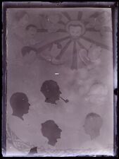 PHOTO NEGATIVE d’une peinture c1920 sur Plaque de verre Vintage V40L2n9