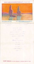 Egypt - Colossi of Memnon - Menu Postcard - Publ. Messageries Maritimes