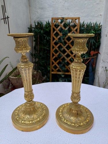 Paire bougeoirs flambeaux - de,