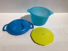 ❤️ TUPPERWARE maxi  cuiseur a riz micro-ondes 2,2L bleu et vert