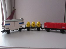 Lego train 7730 wagon rouge, frigorifique et citerne