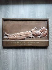 Plaque Bronze Bienheureuse Bernadette par Barbedienne Cogné 49x29 cm