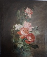 Bouquet de roses, huile/toile