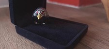 Bague tête d’aigle argenté