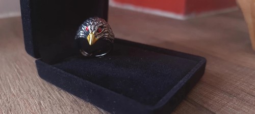 Bague tête aigle argenté - d’aigle,