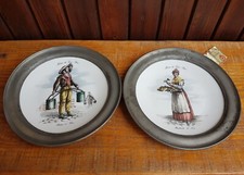 Lot assiette murale - , étain