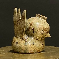 Vintage Pique Fleurs  Zoomorphe Terre Cuite Emaillée Oiseau Atelier Thiam Nancy