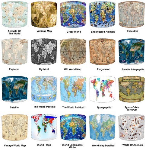 World maps abat - maps, luminaire