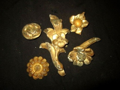 Ancien bois dore fleurs - bois,