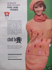 PUBLICITÉ LE CHAT BOTTÉ LA BEAUTÉ SANS MÉLANGE PURE LAINE PEIGNÉE